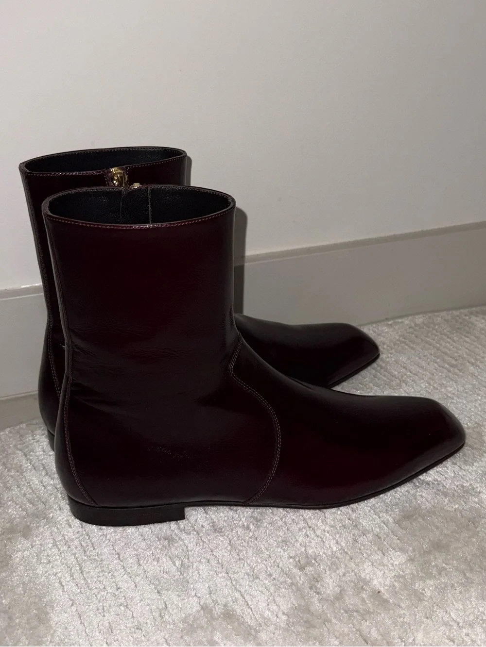 Khaite Colt Ankle Boots, 39.5,Bordeaux